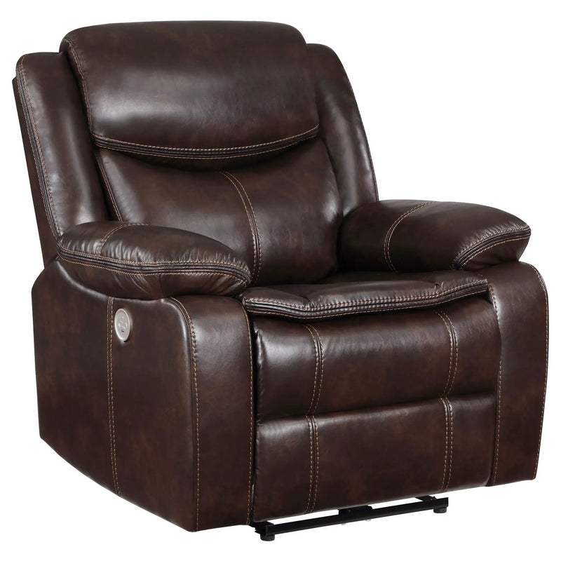 Sycamore Upholstered Power Recliner Chair Dark Brown by Unique Piece Furniture