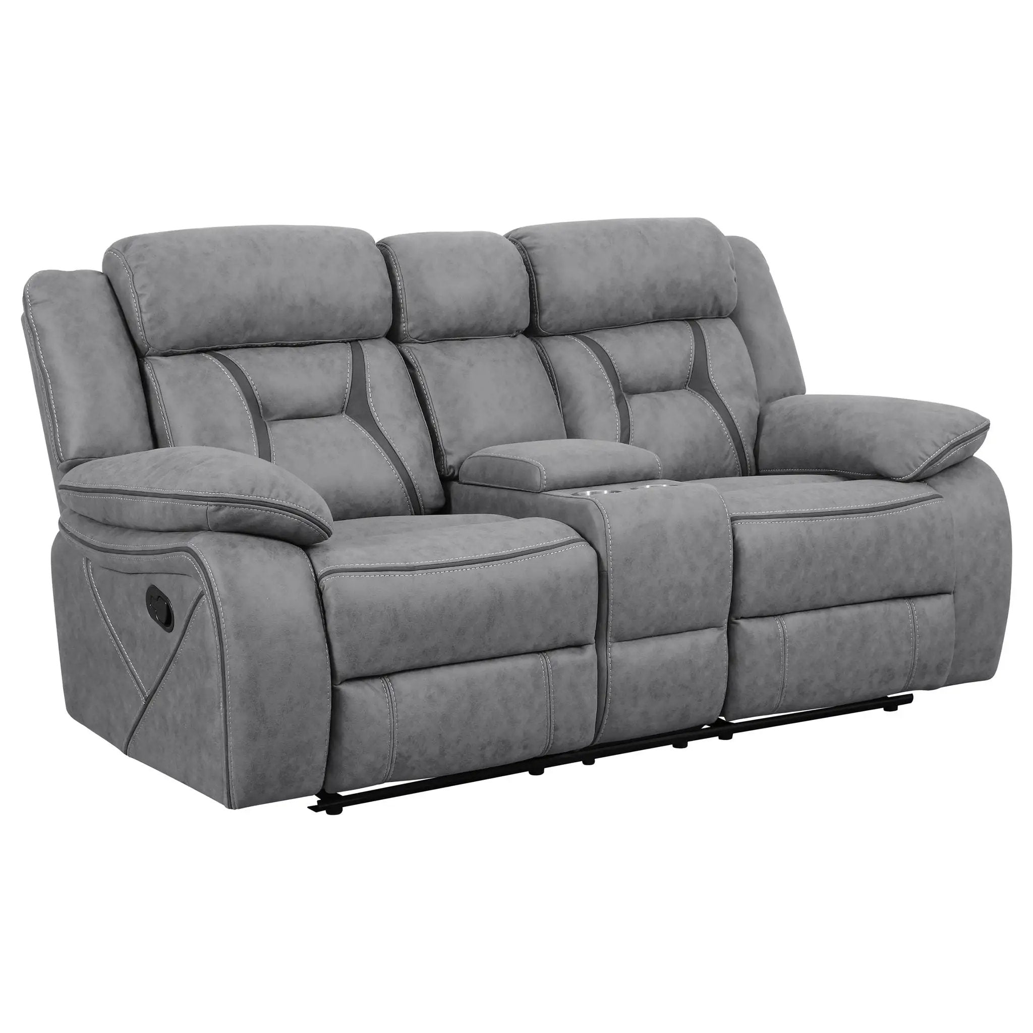 Orson - 2 Piece Reclining Living Room Set In Microfiber With Manual Reclining And Storage Features - Gray by HouseOfZazla