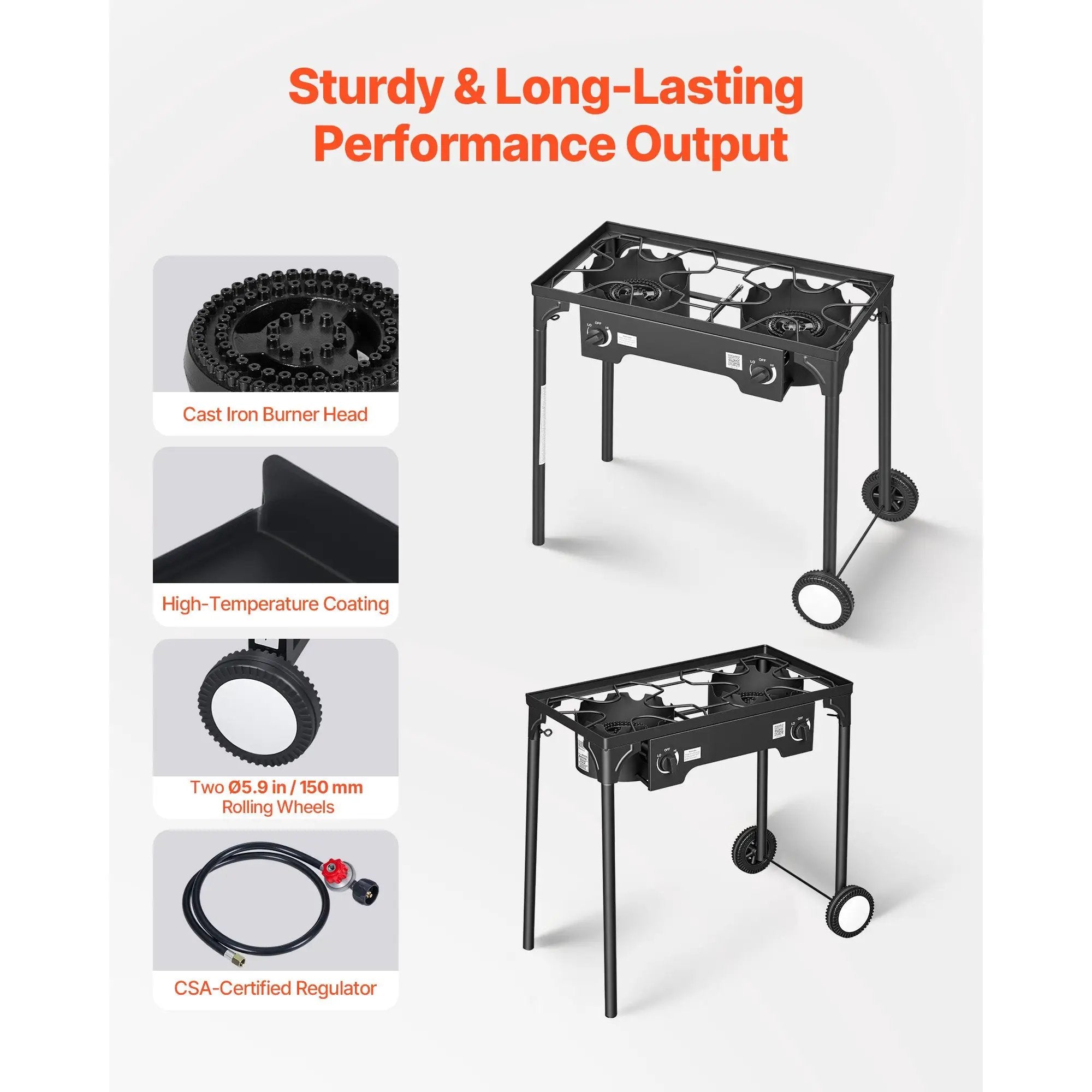 2 Burner Outdoor Propane Gas Stove, 150,000 BTU by HouseOfZazla