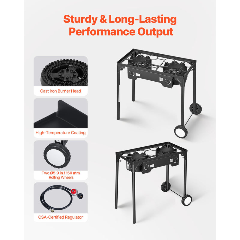 2 Burner Outdoor Propane Gas Stove, 150,000 BTU by HouseOfZazla