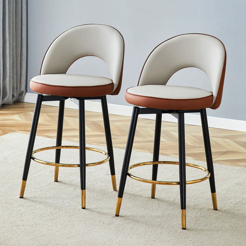 Upholstered Rotatable Bar Chair With Metal Legs For Dining Room by Unique Piece Furniture
