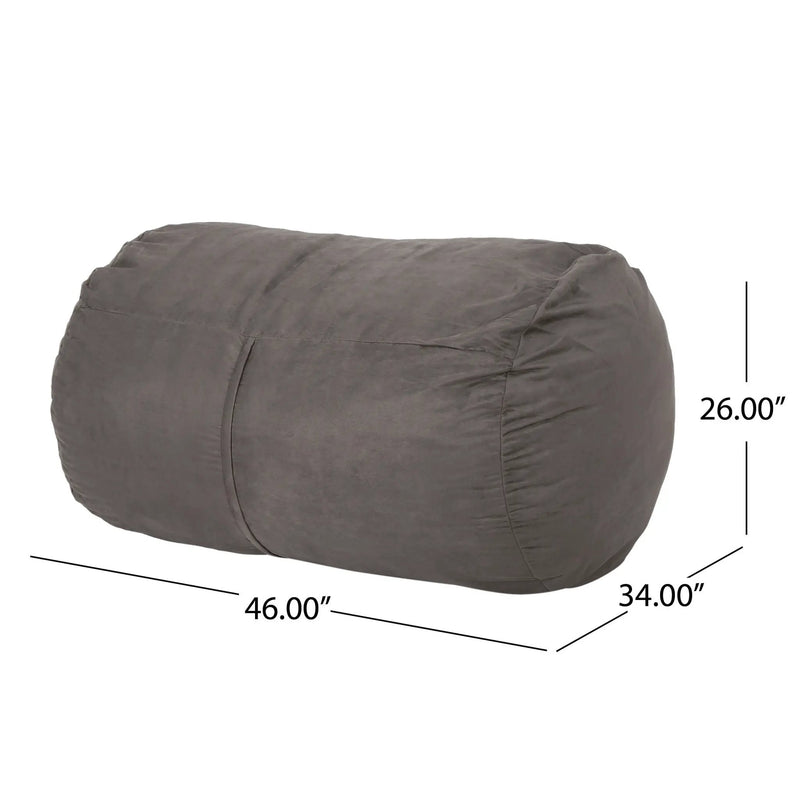 Michael - Modern Cylindrical Suede Bean Bag Chair by Unique Piece Furniture