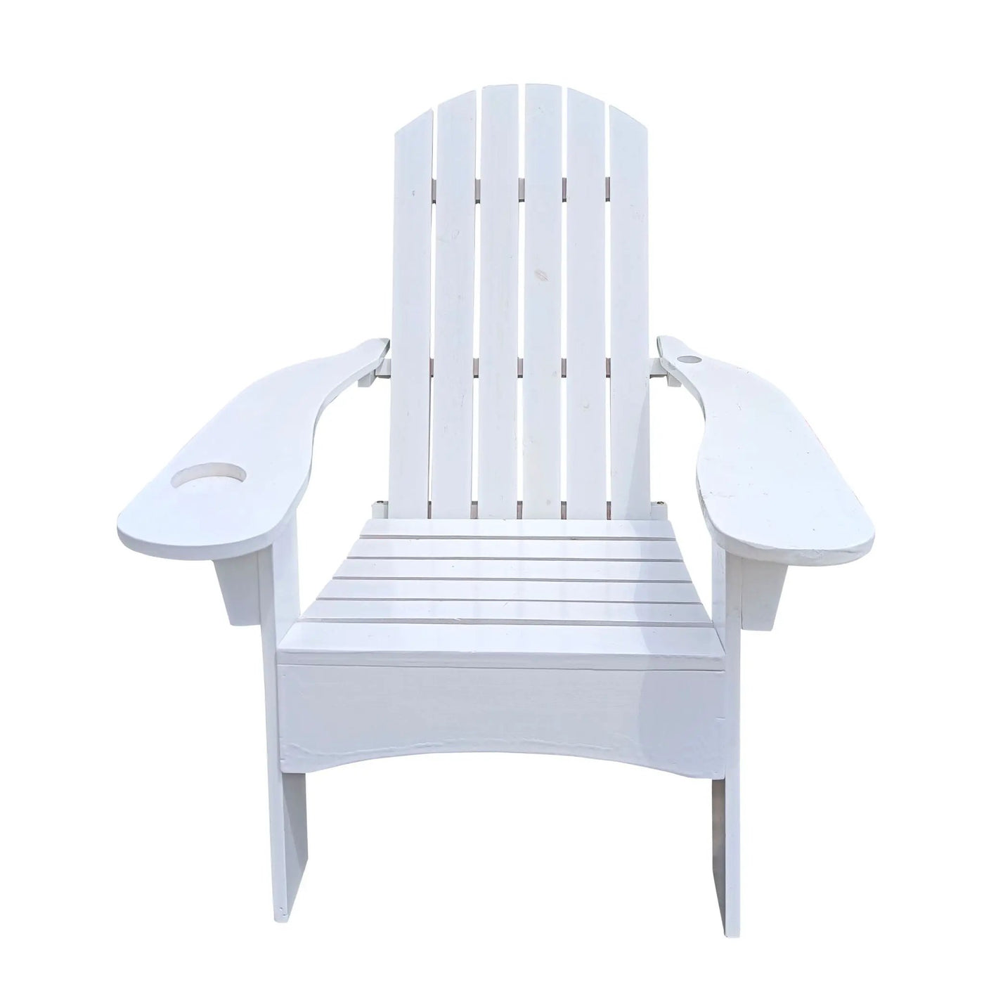 Outdoor Or Indoor Wood Adirondack Chair With An Hole To Hold Umbrella, On The Arm by HouseOfZazla