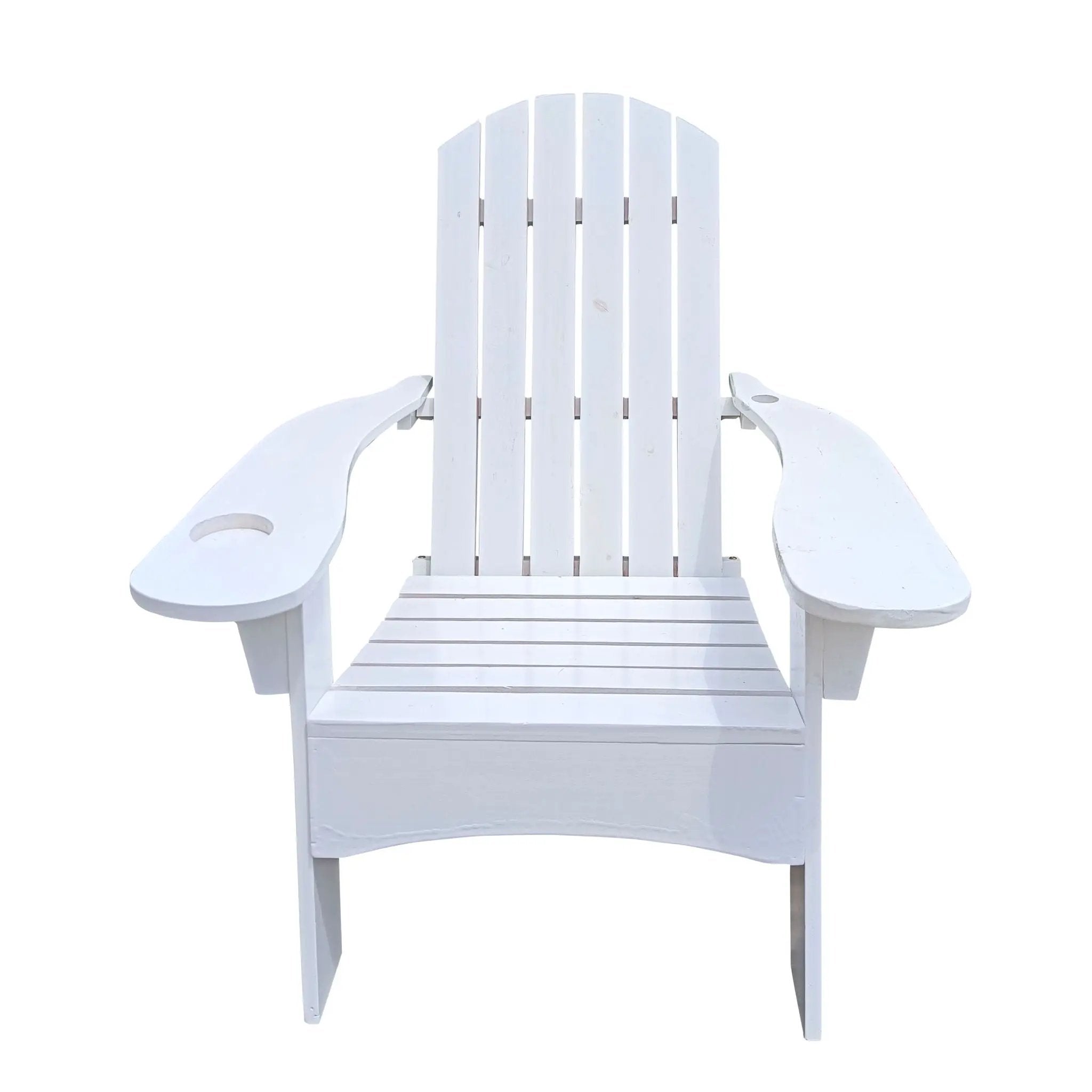 Outdoor Or Indoor Wood Adirondack Chair With An Hole To Hold Umbrella, On The Arm by HouseOfZazla
