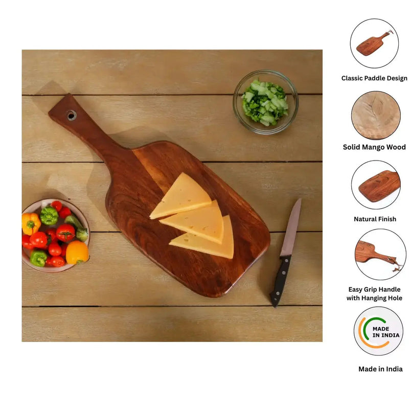 Paddle Cutting Board Chopping Board Mango Wood, Set of 3 by HouseOfZazla