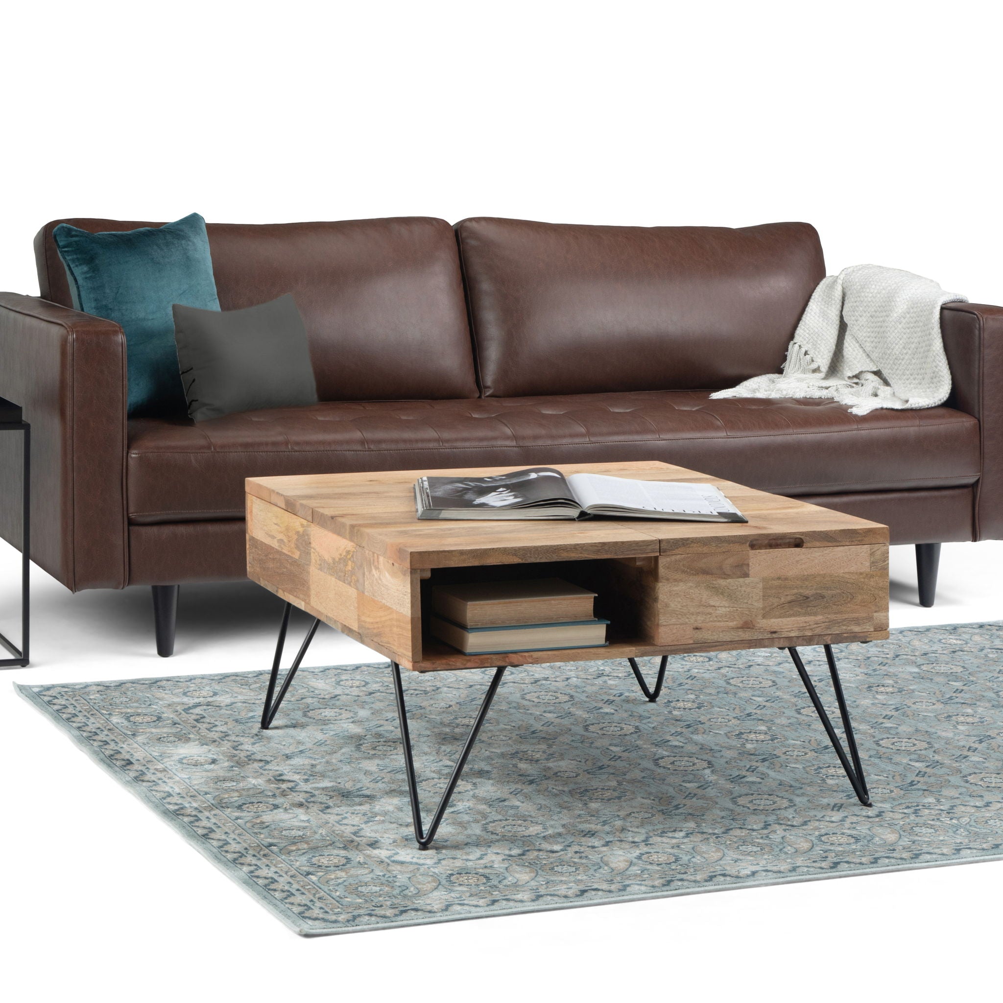Hunter - Lift Top Square Coffee Table - Natural by HouseOfZazla