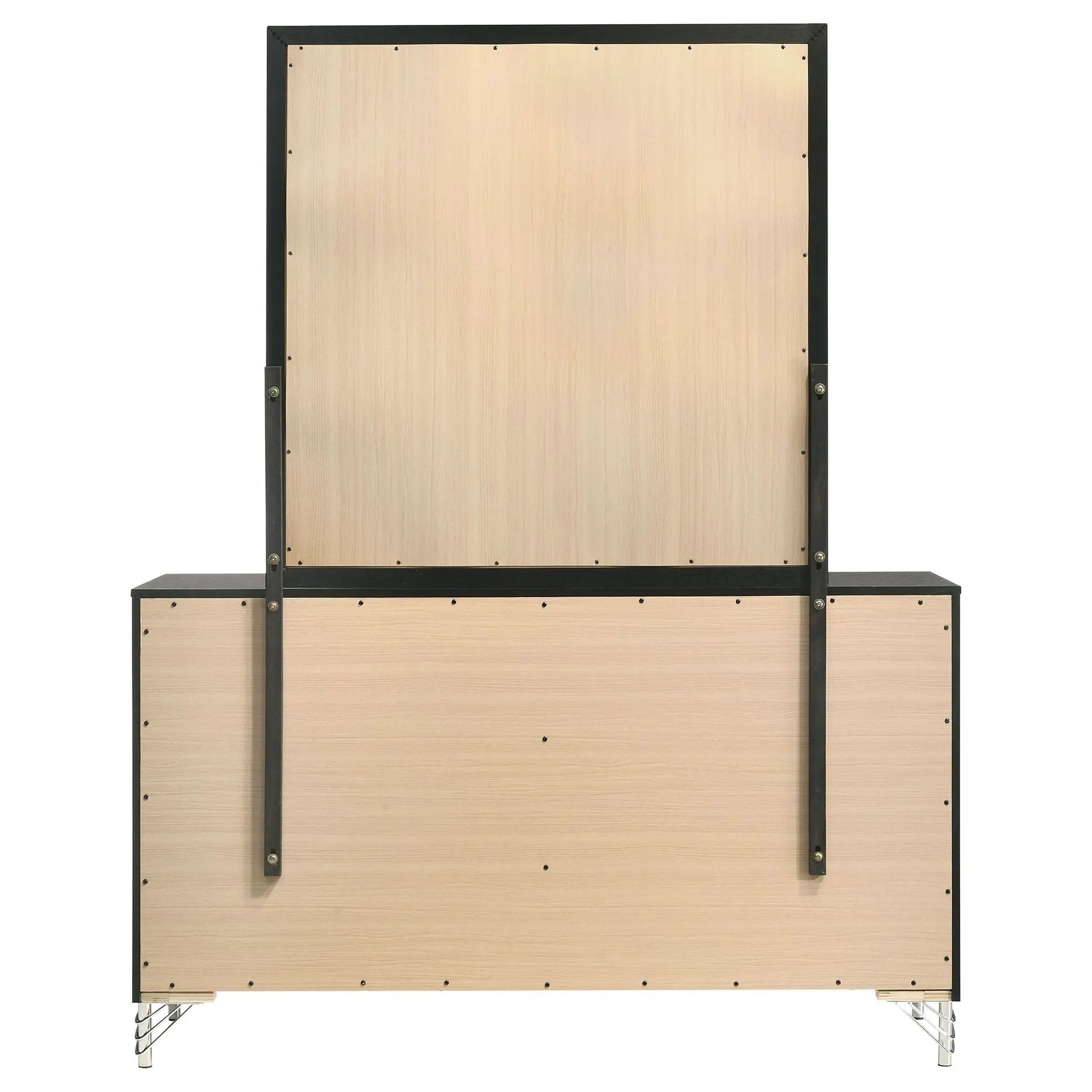 Lucia 6-drawer Dresser and Mirror Black by Unique Piece Furniture