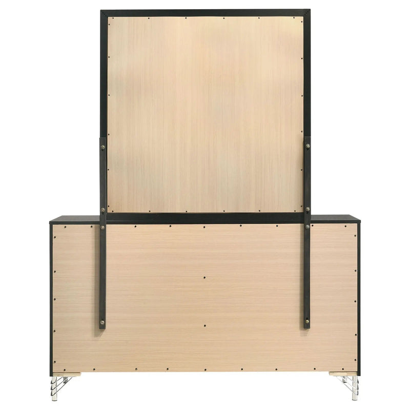 Lucia 6-drawer Dresser and Mirror Black by Unique Piece Furniture