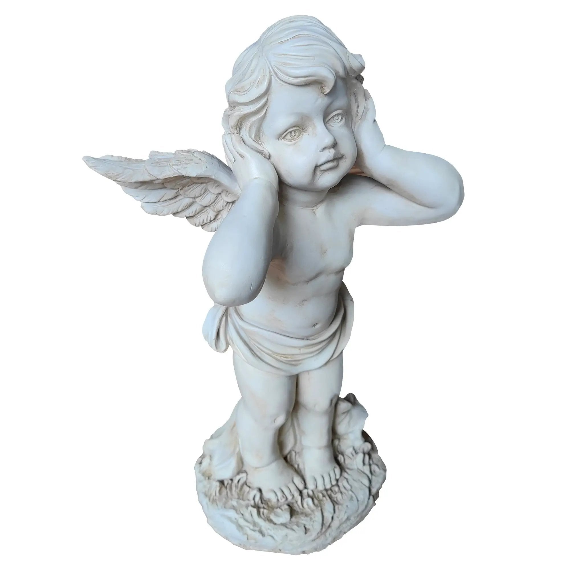 Winged Angel Covering Her Ears Resin Ornament by HouseOfZazla