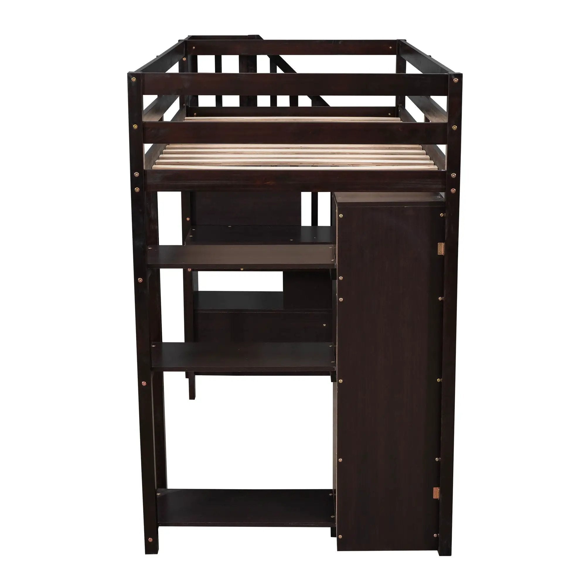 Loft Bed With Storage Drawers, Desk And Stairs With Shelves by HouseOfZazla