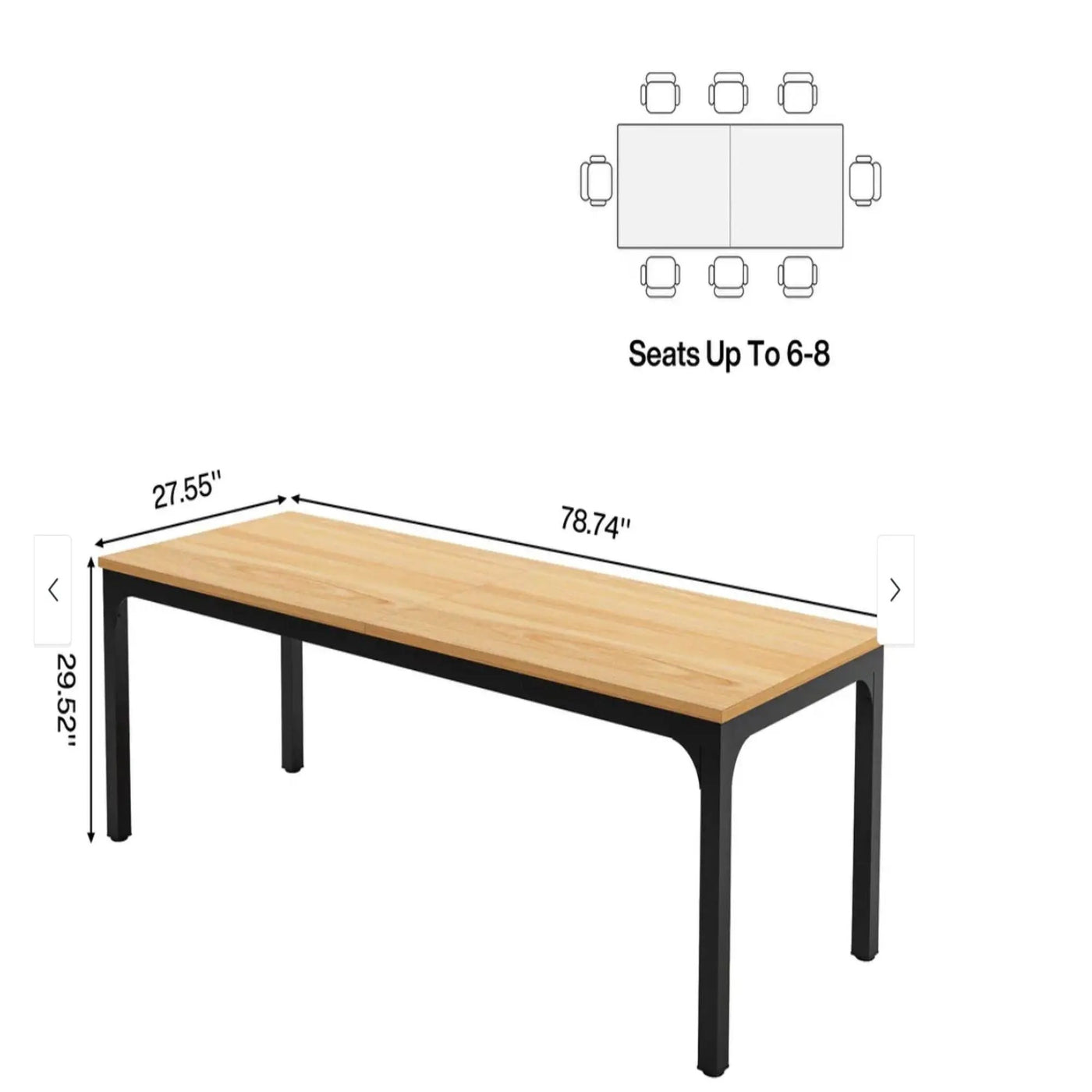 Rectangle Dining Table For 6 - 8 People by HouseOfZazla