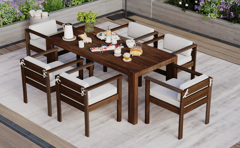 TREXM 7-Piece Patio Dining Table Set for 6 by HouseOfZazla