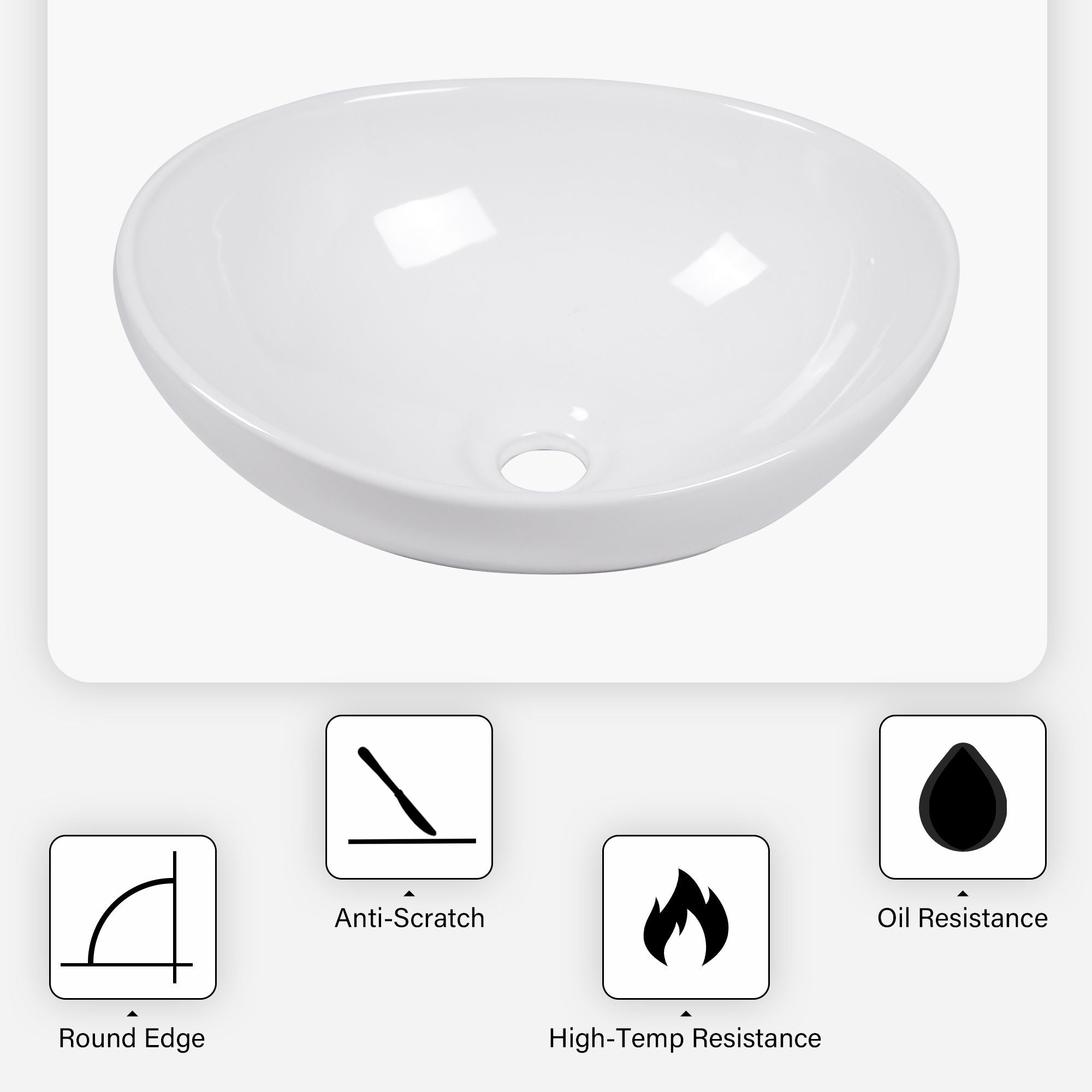 Oval Vessel Bathroom Sink - White by HouseOfZazla