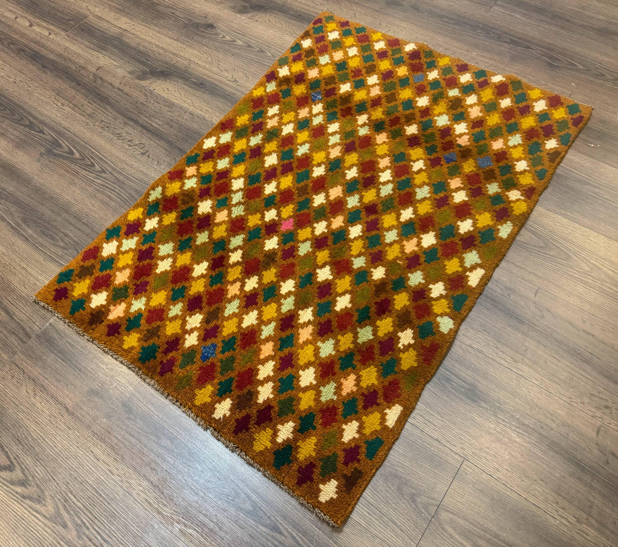 Balouch Rug 3x4, Burnt-Orange, Multicolor, Afghan Rug by Jewel Rugs