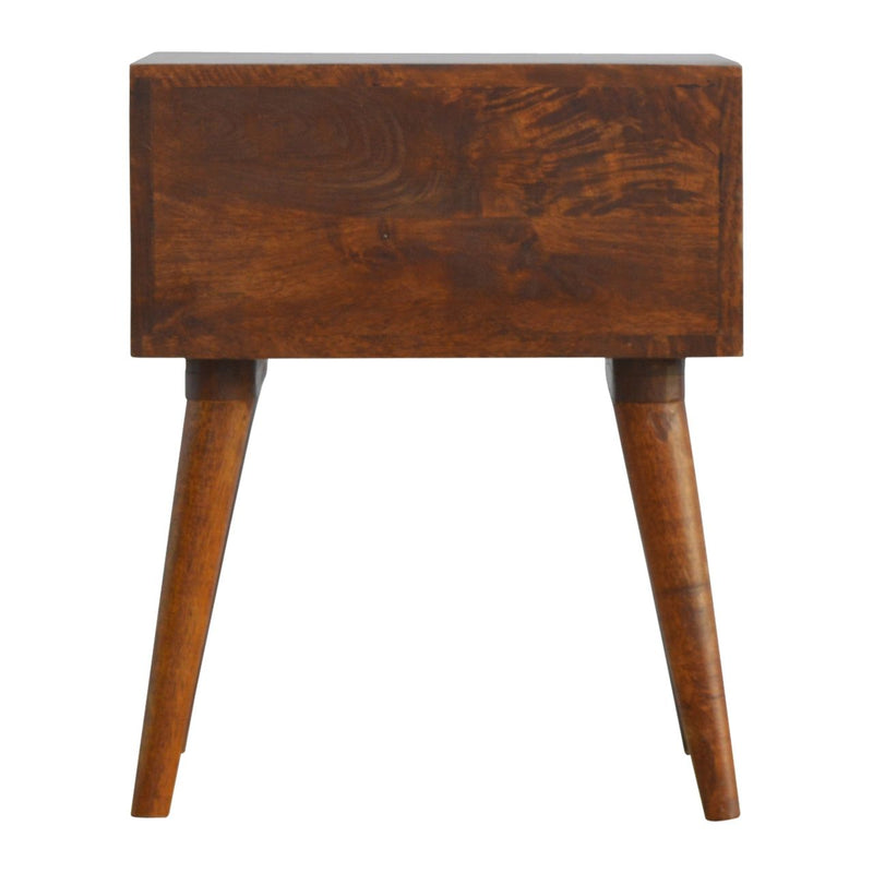 Inlay Geo Brass Bedside Table - Chestnut by HouseOfZazla