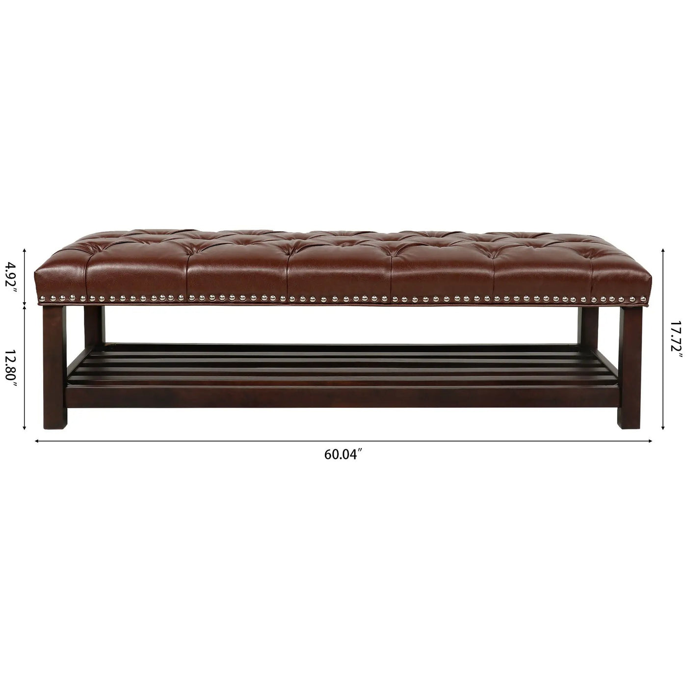 Bedroom End Of Bed Bench Tufted Upholstered End Of Bed Bench End Of Bed Entrance Shoe Bench With Nailhead Trim And Shelf Bedroom Upholstered Bench Living Room Shoe Rack Footstool by HouseOfZazla