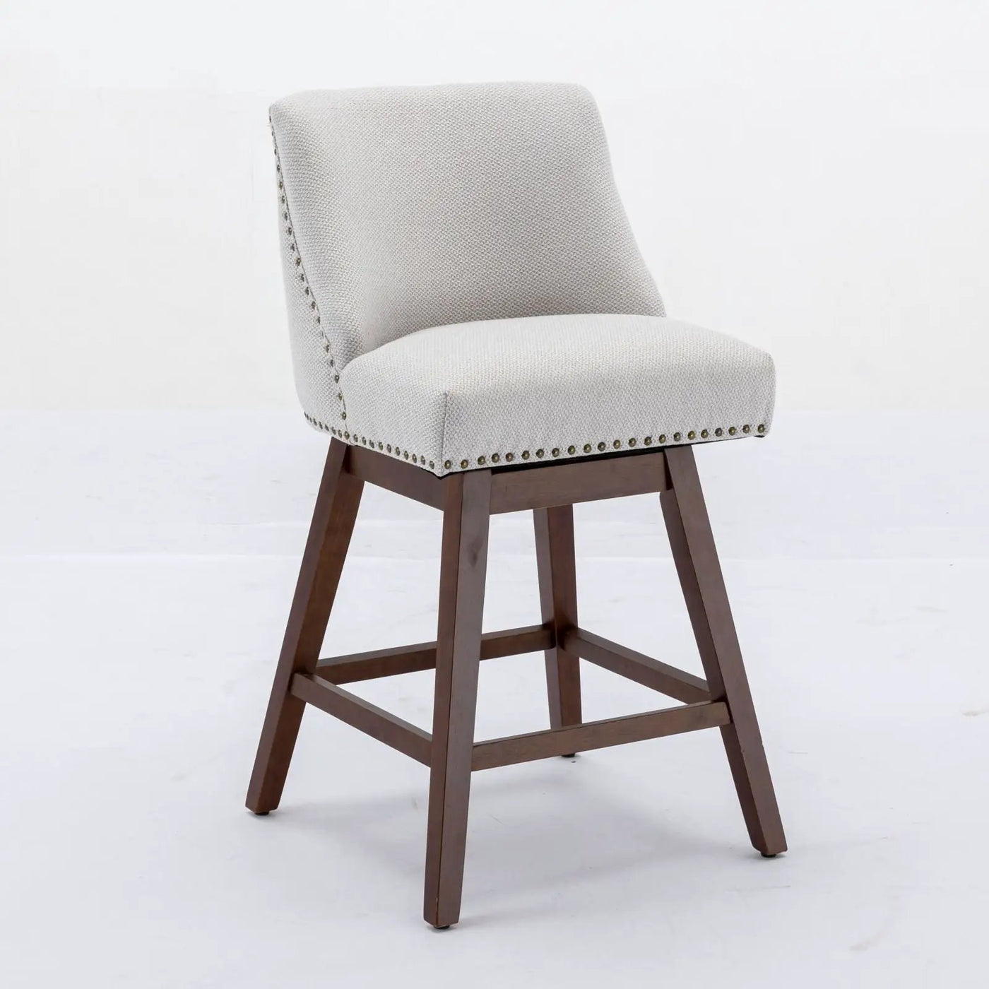 Counter Height Swivel Barstools, 26'' H Seat Height Upholstered Bar Stools (Set of 2), Fabric by HouseOfZazla