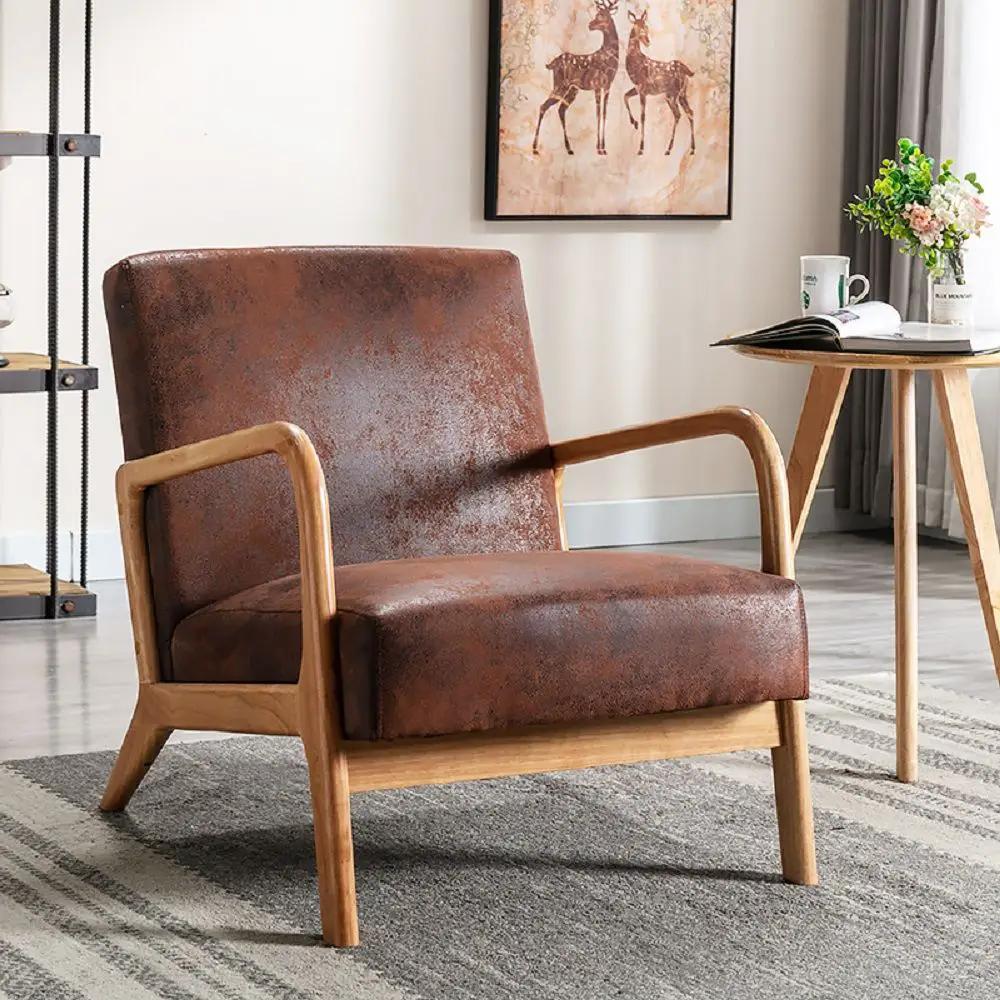 Classic Mid-Century Modern Accent Chairs, Open Framed Armchair With Cushioning by HouseOfZazla