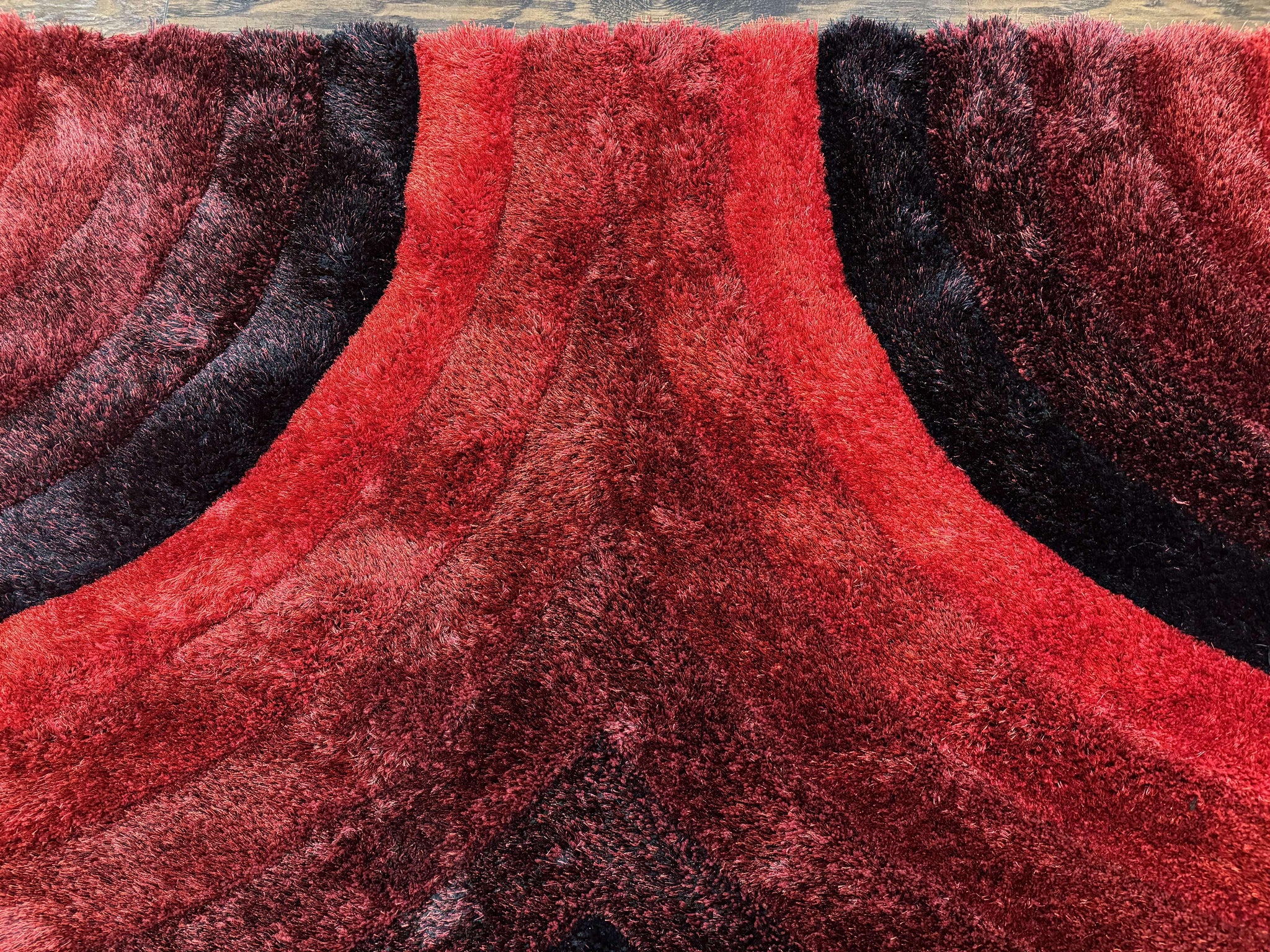 Red and Black Shag Rug 5x7, Pair A by Jewel Rugs