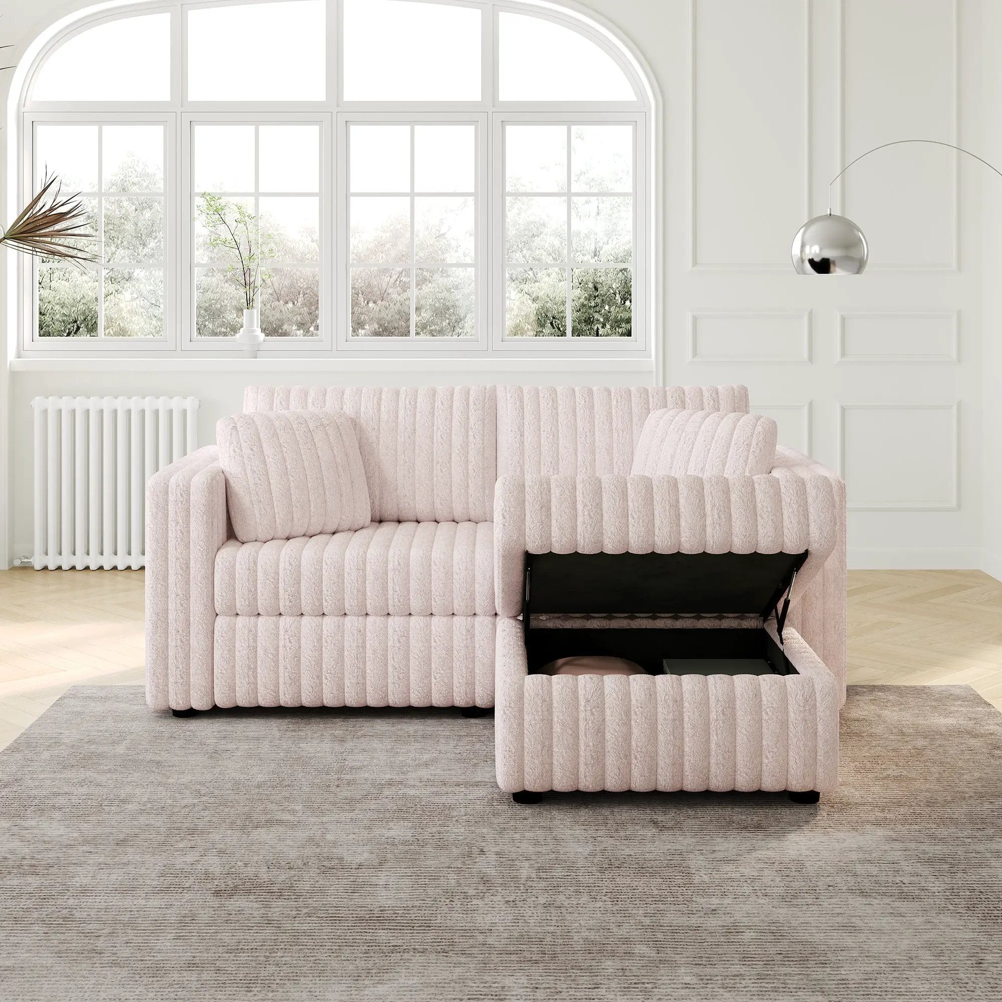 75.6" Soft Modular 2-Person Sofa with Hydraulic Lift by HouseOfZazla