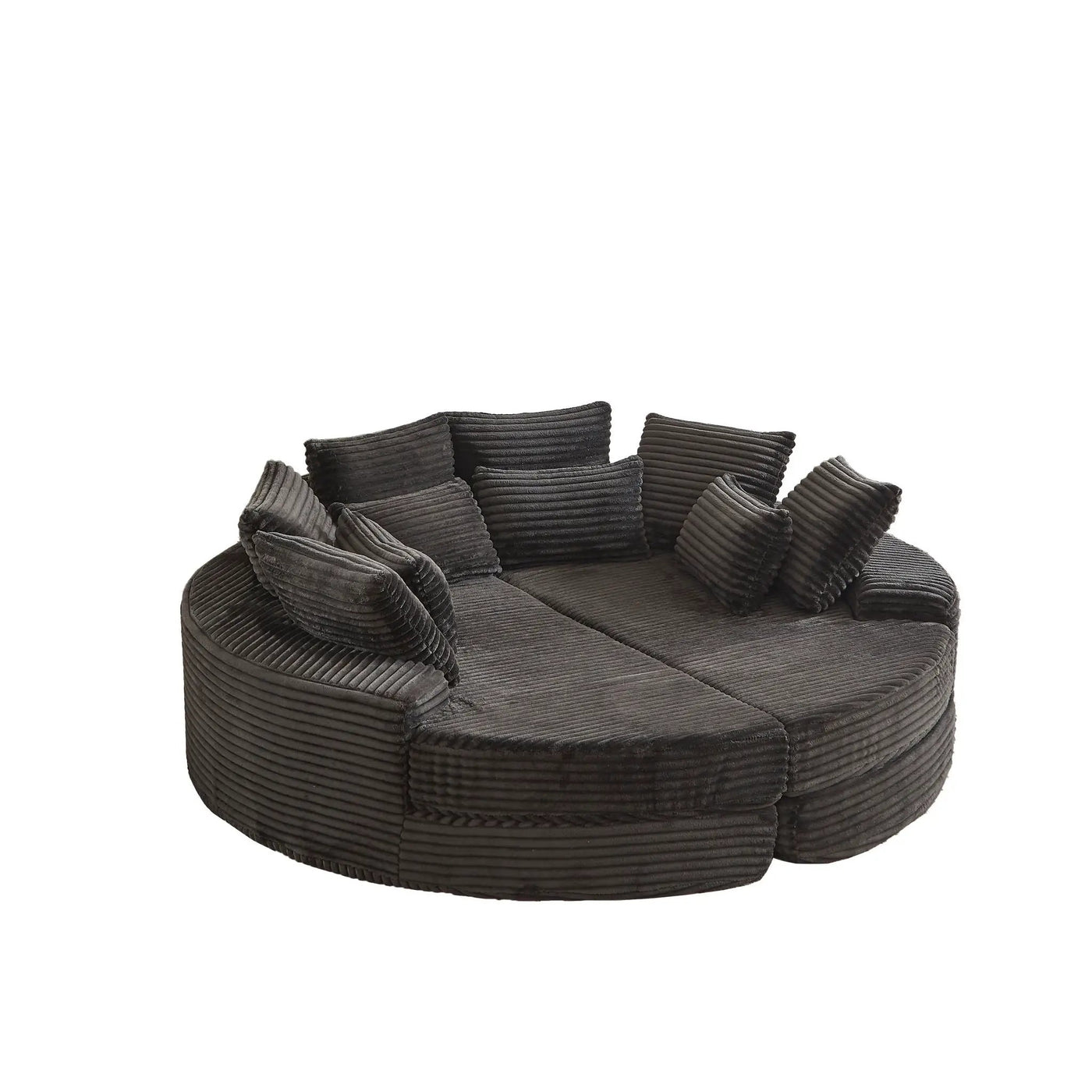 Round Oversized Sofa Bed With 5 Throw Pillows by HouseOfZazla