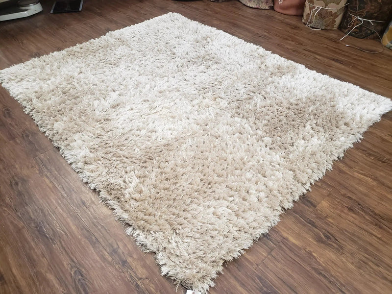 Ivory Shag Rug 6x7, Flokati Carpet, Shaggy Soft Plush Pile Area Rug, Modern Contemporary by Jewel Rugs