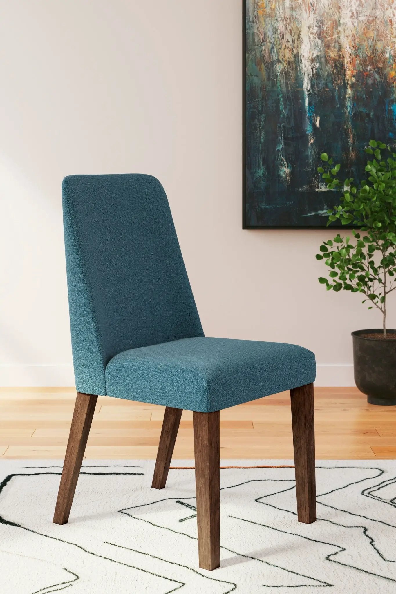 Lyncott - Dining Uph Side Chair (Set of 2) - Blue / Brown by Unique Piece Furniture