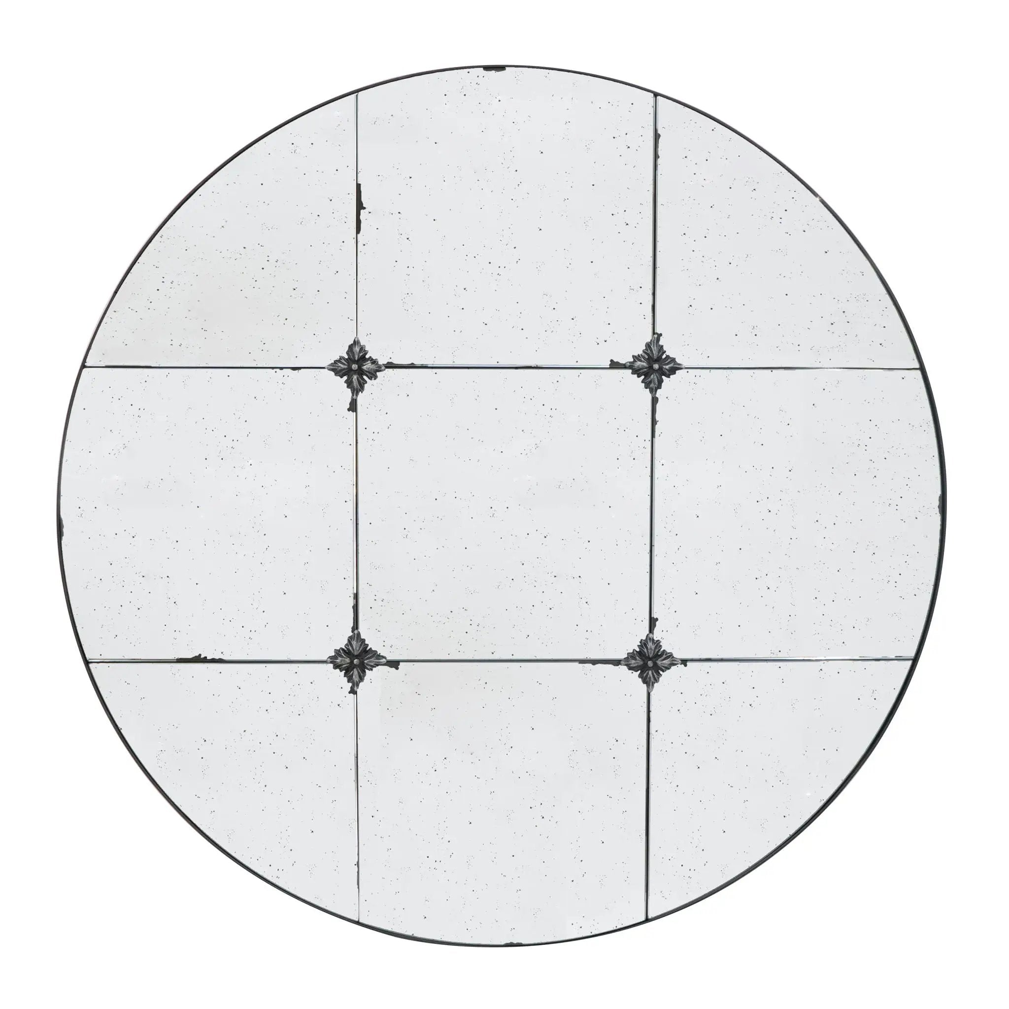 Traditional Decor Style Round Antique Glass Wall Mirror, Wall Decor For For Bathroom Entryway Console Lean Against Wall - Black by Unique Piece Furniture