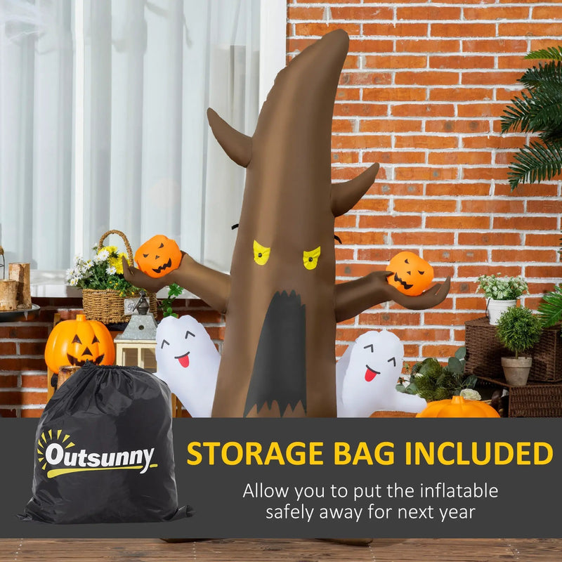 5FT Illuminated Inflatable Halloween Ghost Tree by HouseOfZazla