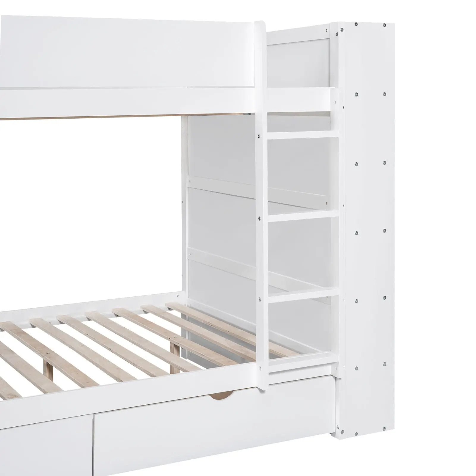 Bunk Bed With 2 Drawers And Multi Layer Cabinet