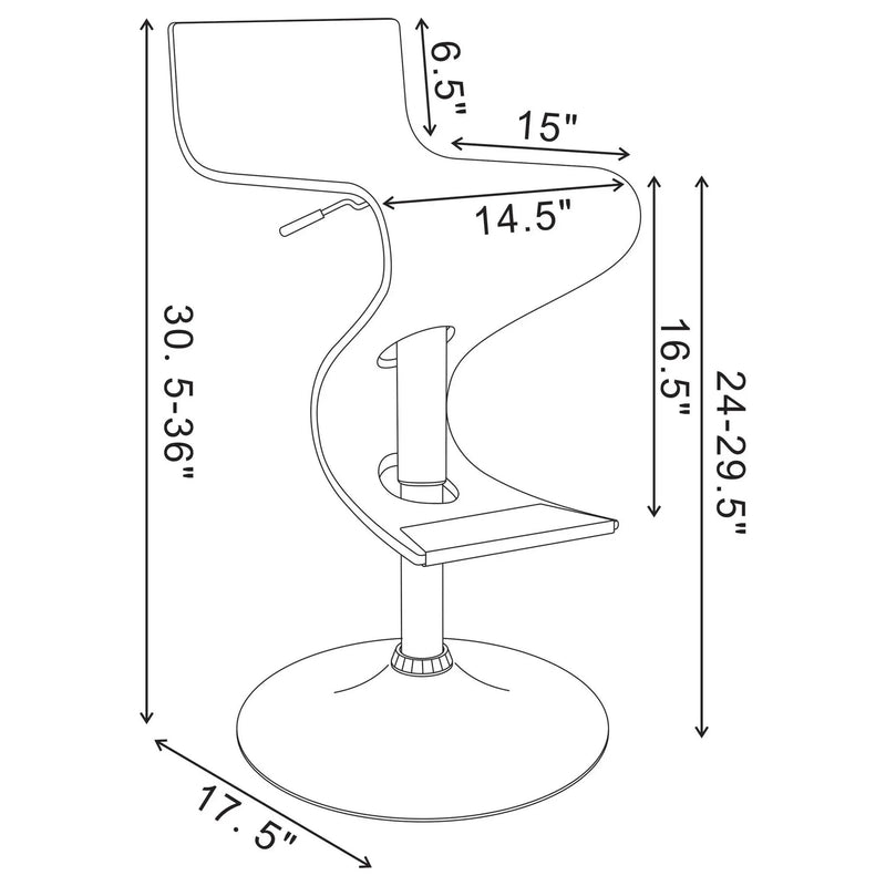 S-Shaped Adjustable Bar Stool - Brown by HouseOfZazla