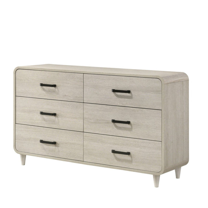 6 Drawer Dresser with Ample Storage Space - Antique White