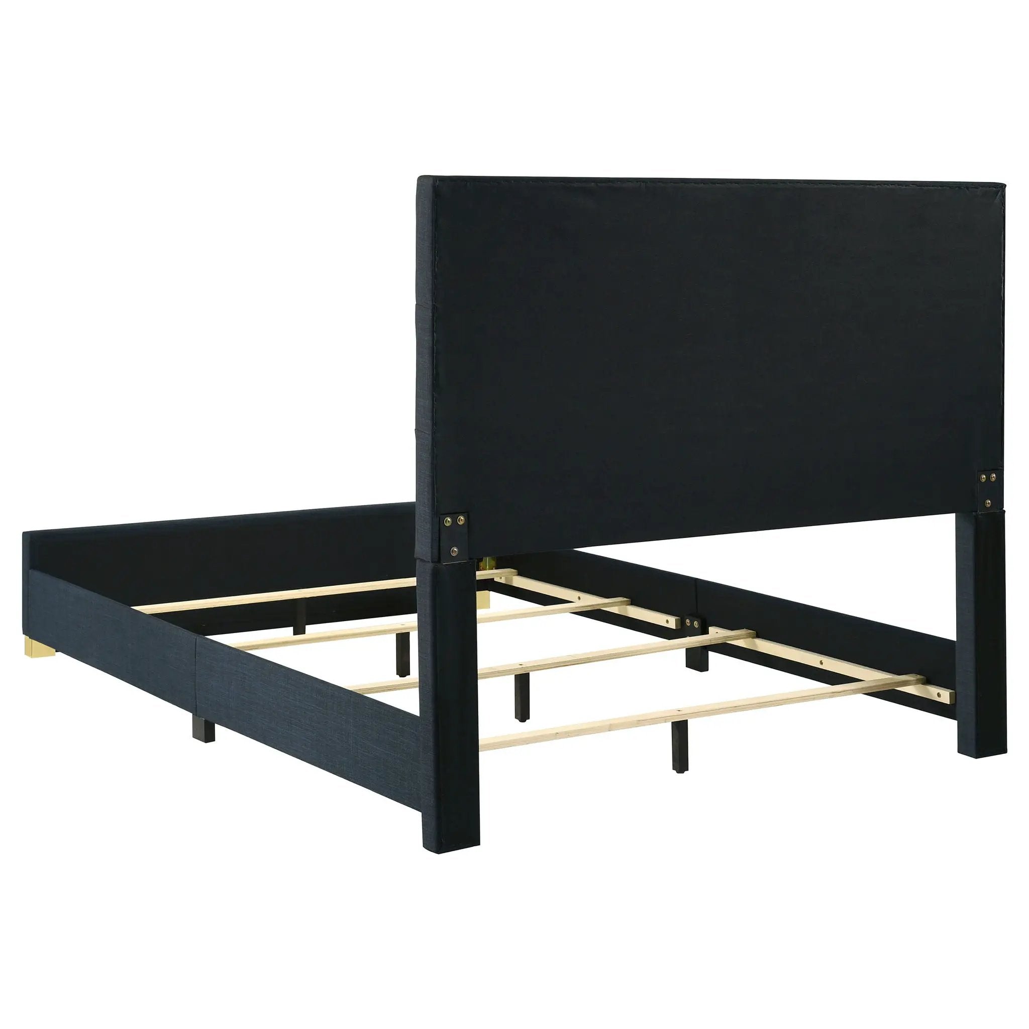 Ines 56-inch Fabric Upholstered Queen Panel Bed Navy by Unique Piece Furniture