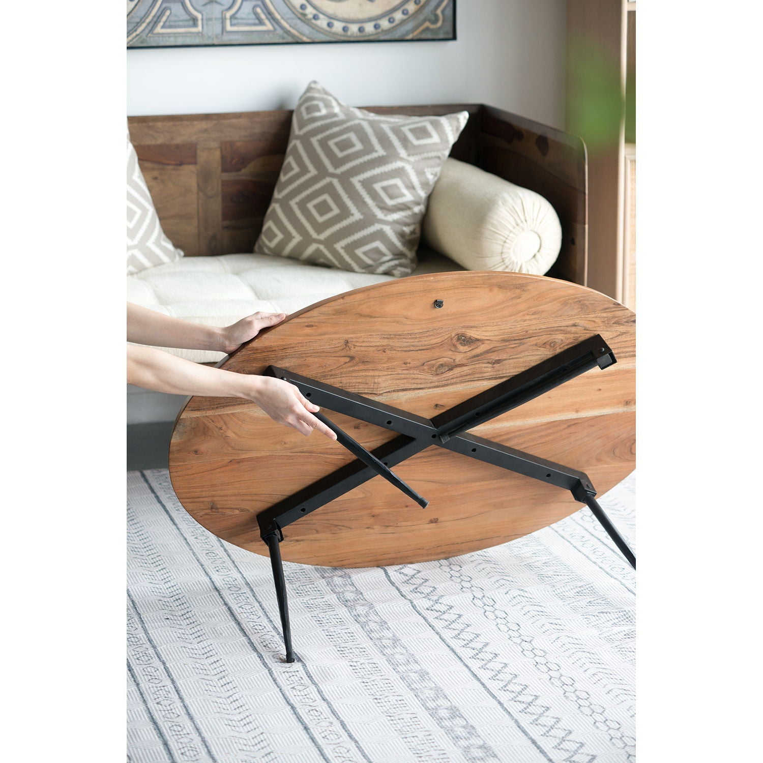 Oval Coffee Table - Brown by HouseOfZazla