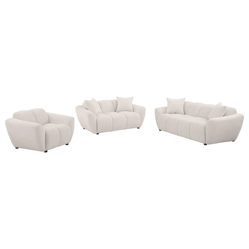 Destino 3-piece Chenille Splayed Arm Sofa Set Greige by Unique Piece Furniture