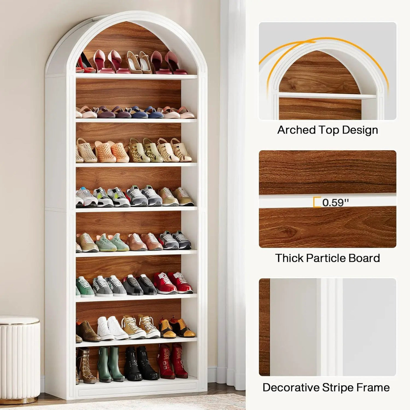 8 Tier Arched Open Display Shelving Unit For Living Room by HouseOfZazla