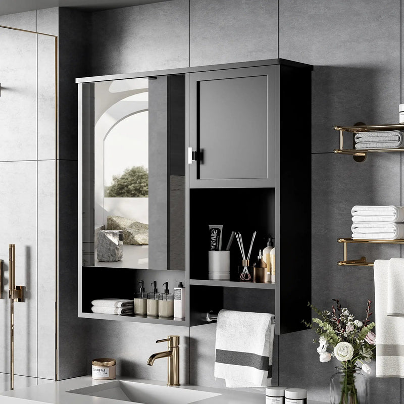 Modern Wall Mounted Bathroom Medicine Cabinet, Bathroom Wall Storage Cabinet With Mirror by Unique Piece Furniture