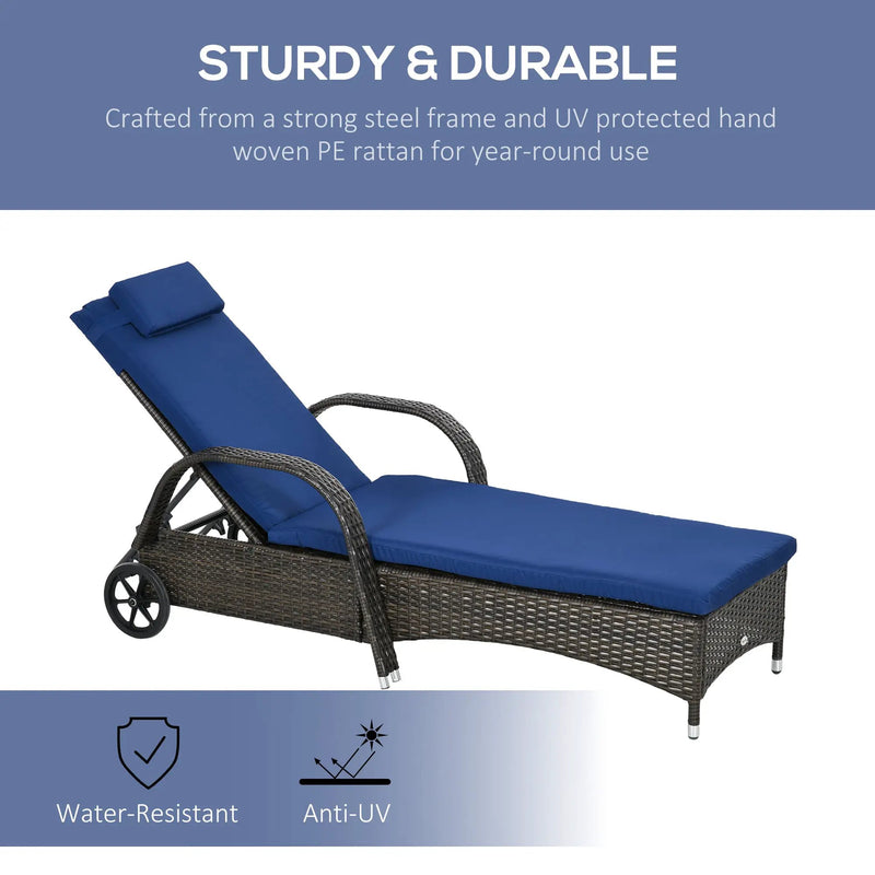 Outsunny Wicker Outdoor Chaise Lounge by HouseOfZazla