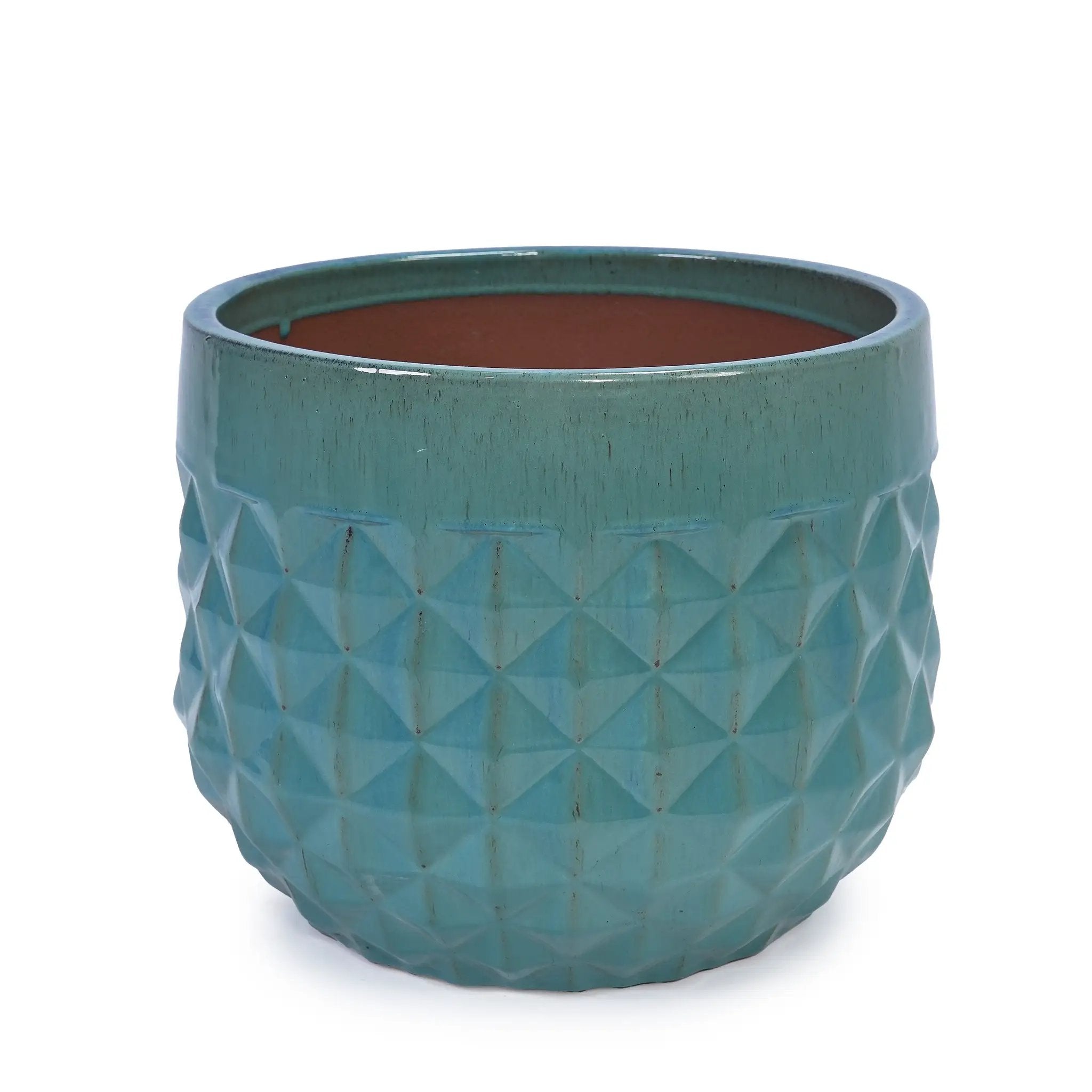 Handmade Ceramic Planter Pots Set of 3, Vintage Turquoise by HouseOfZazla