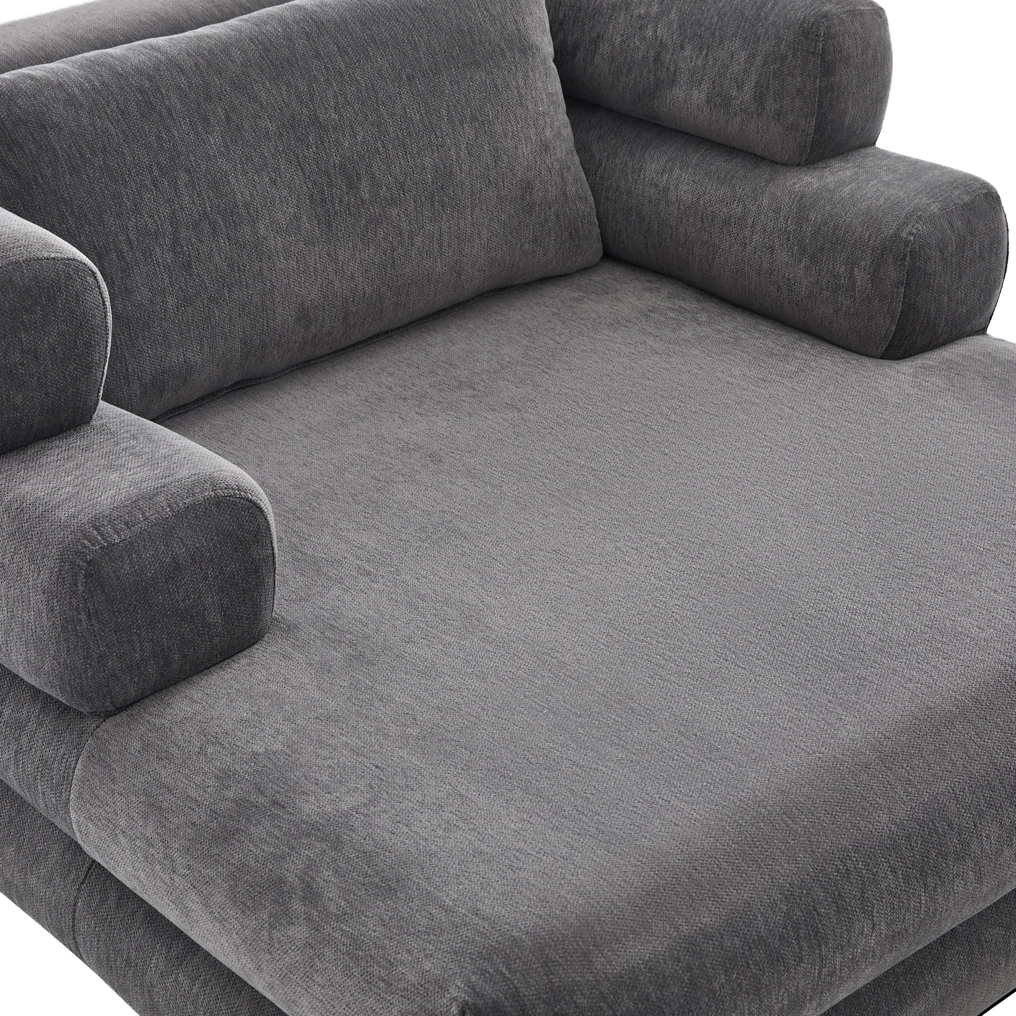 Oversized Chaise Lounge Sofa Bed with Deep Seat and Layered Armrests by HouseOfZazla