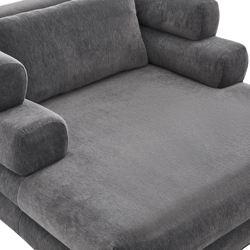 Oversized Chaise Lounge Sofa Bed with Deep Seat and Layered Armrests by HouseOfZazla