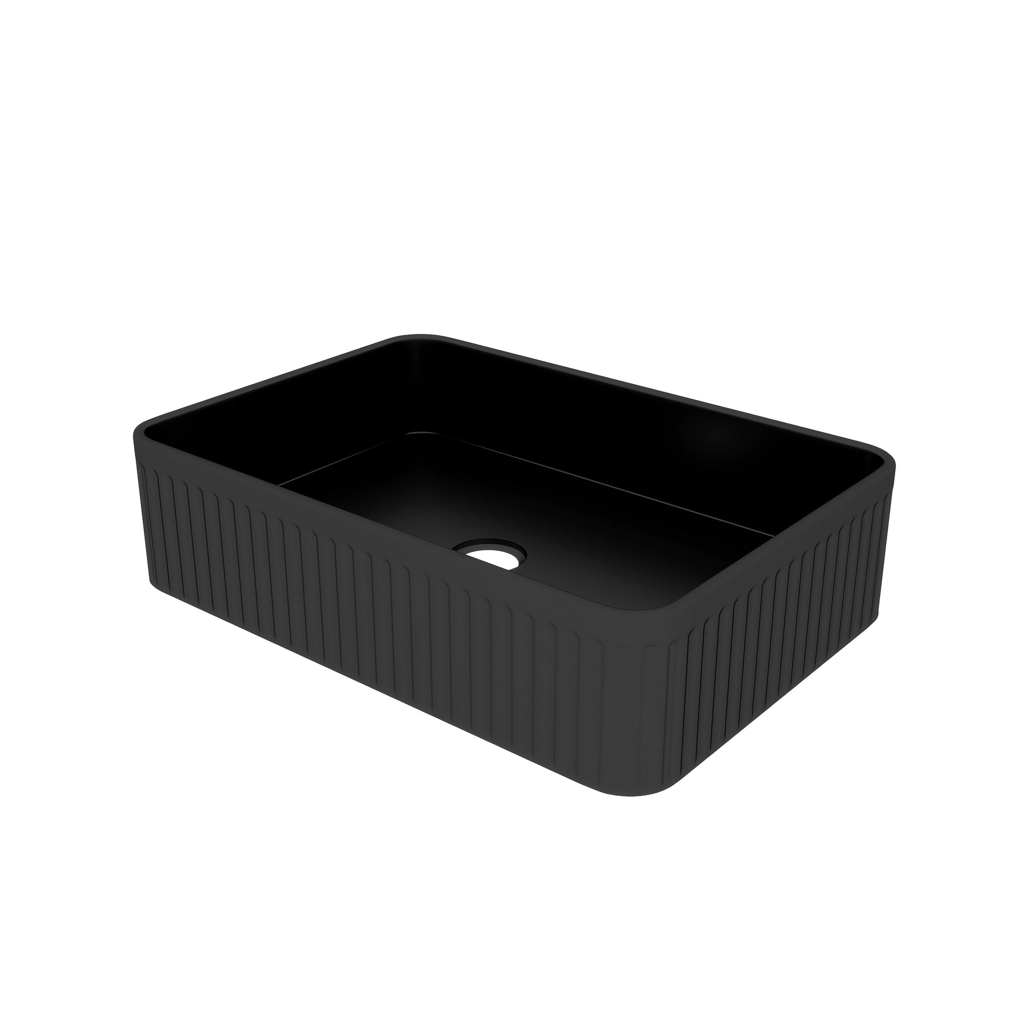 BB17 Integrated Black Ceramic Bathroom Vanity Sink by HouseOfZazla