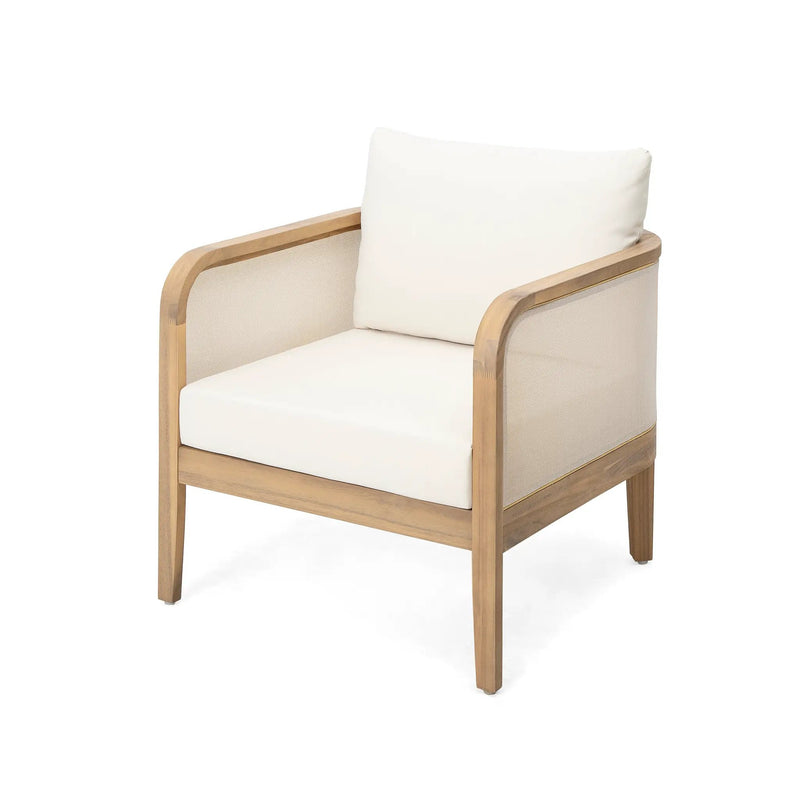 Set of 2 Outdoor Acacia Wood Patio Club Chairs by HouseOfZazla