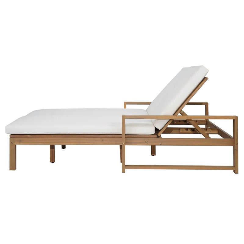 TREXM Outdoor Double Lounge Chair with 5-Position Adjustable Backrest by HouseOfZazla