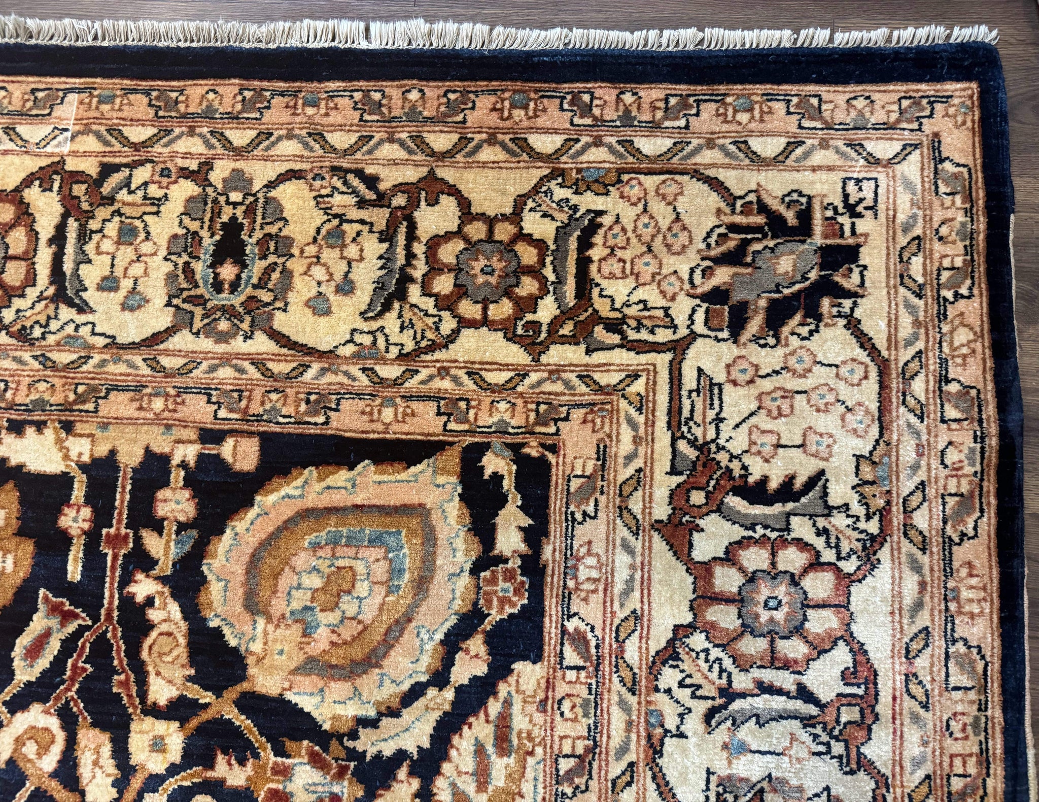 Pak Persian Bidjar Rug 10x13, Midnight Blue and Tan Pakistani Carpet by Jewel Rugs