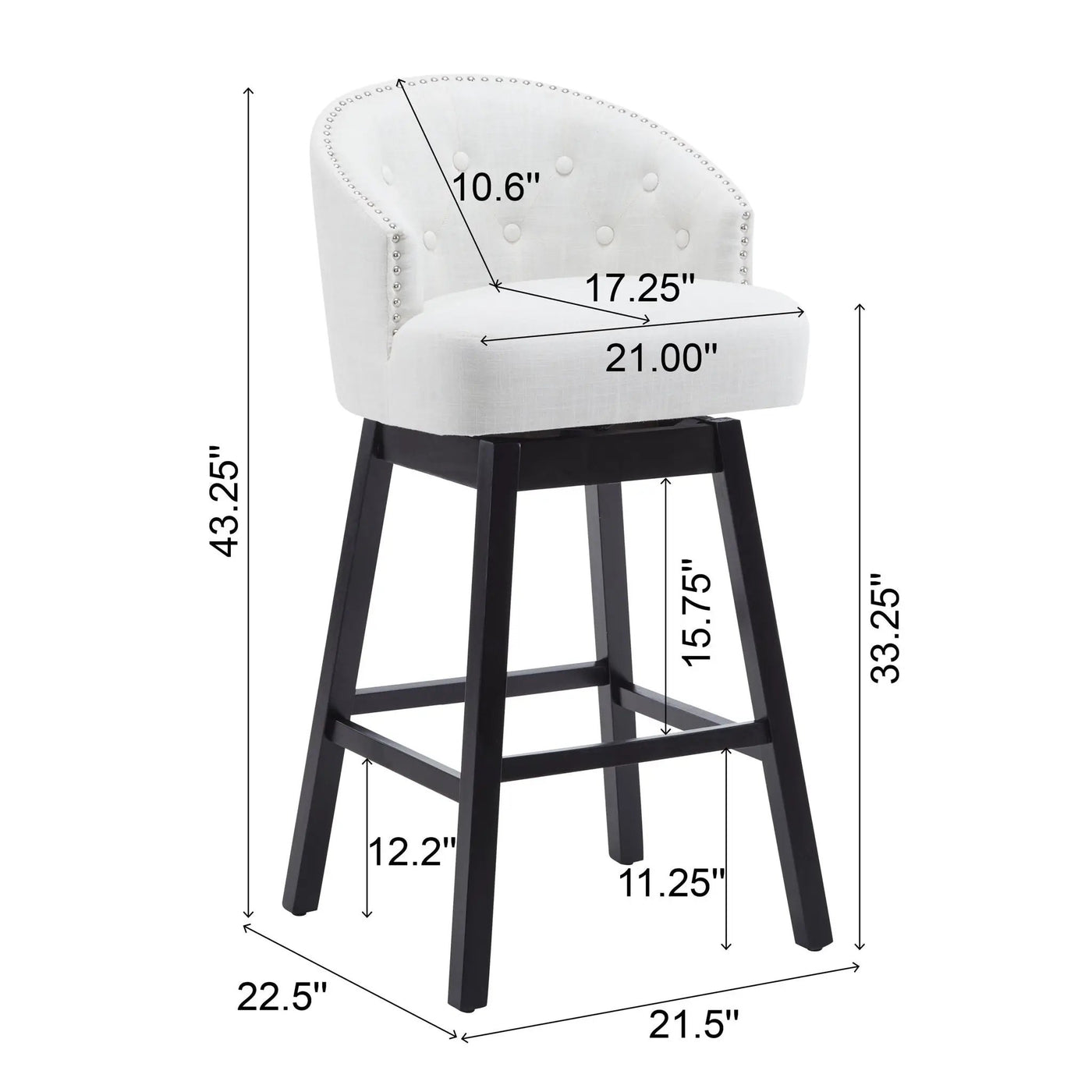 360 Degree Rotation Swivel Counter Stools (Set of 2) by HouseOfZazla