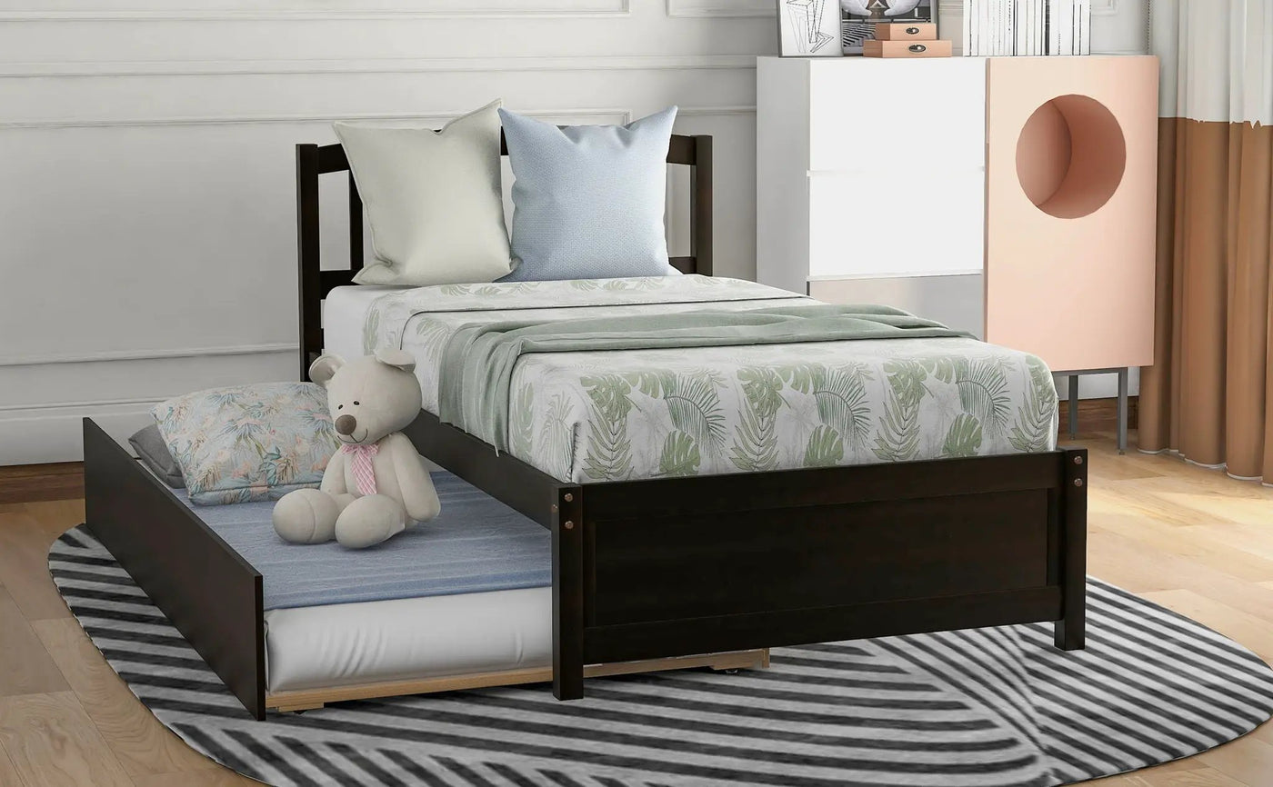 Platform Bed Wood Bed Frame With Trundle by Unique Piece Furniture