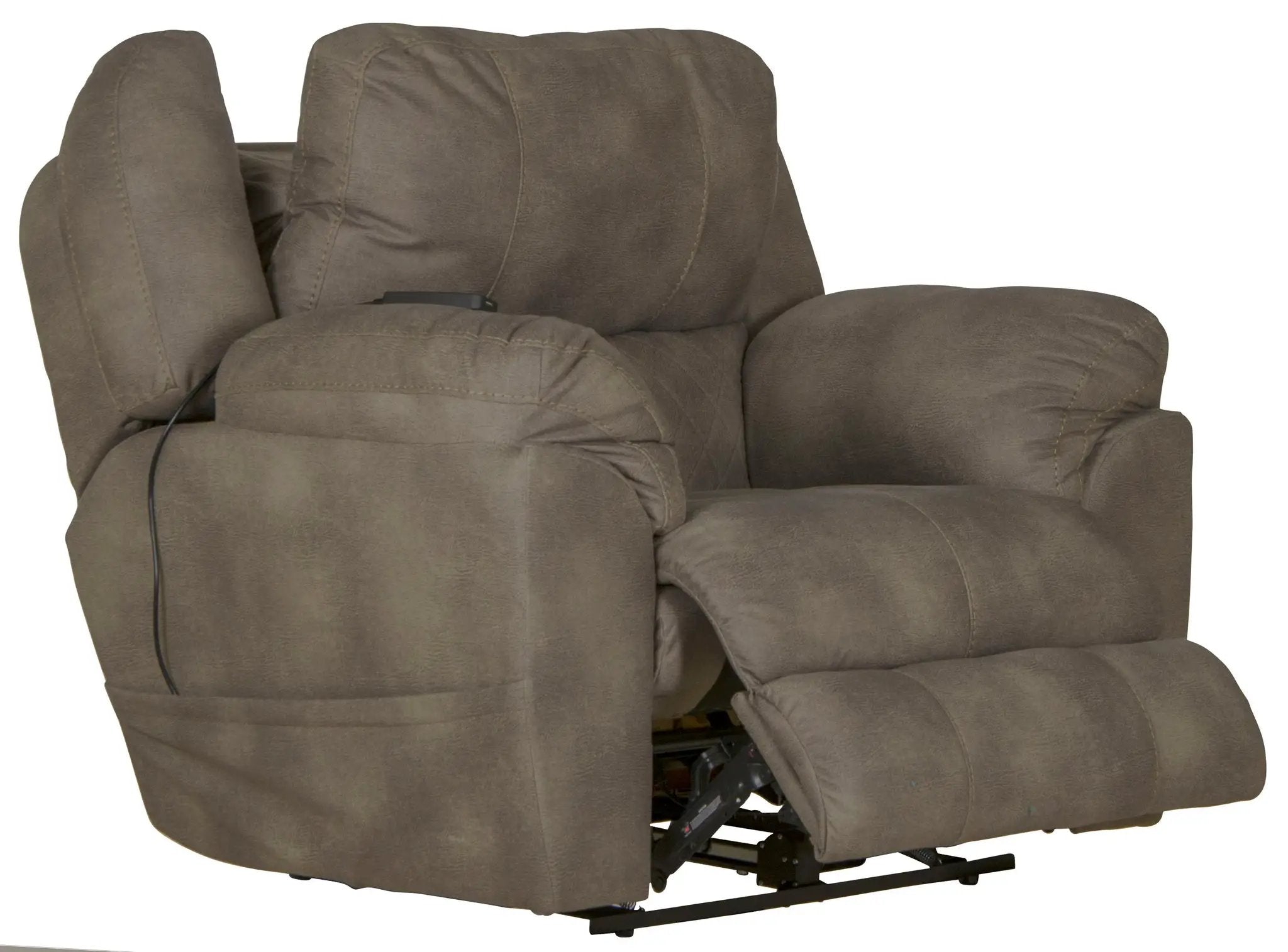 Flynn - Power Lay Flat Recliner With Power Adjustable Headrest & Lumbar And Dual Heat & Massage - Fig by Unique Piece Furniture
