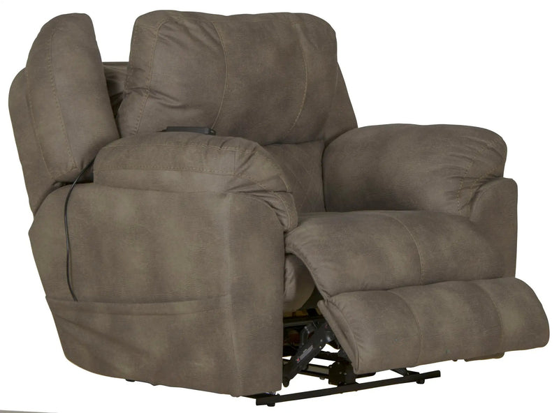 Flynn - Power Lay Flat Recliner With Power Adjustable Headrest & Lumbar And Dual Heat & Massage - Fig by Unique Piece Furniture