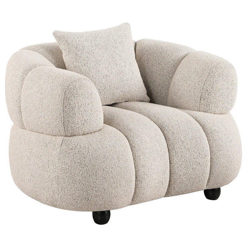 Whitney Contemporary Channel Tufted Boucle Upholstered Sofa Set by Unique Piece Furniture